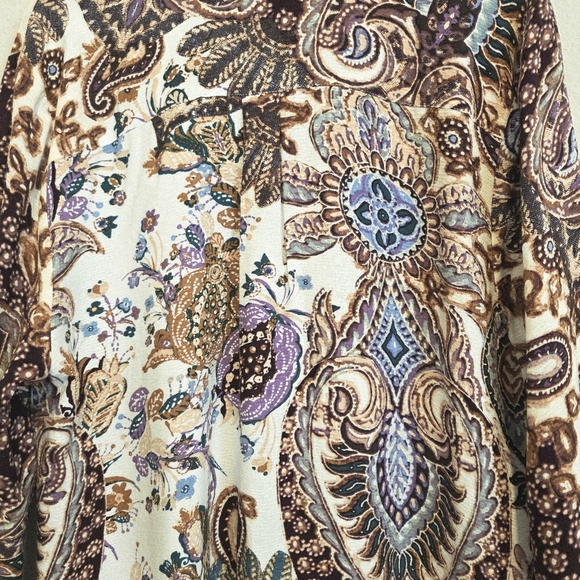 Chico's Shirt Dress Paisley Button Up Tunic Cottage Core Size Chico's 2=US L/12 - Picture 8 of 12